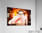 Crazy Business Worker Under Explosive Stress Acrylic Print