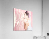 Ice cream pin-up poster girl licking waffle cone Acrylic Print