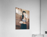 Vintage resort phone operator taking hotel booking Acrylic Print