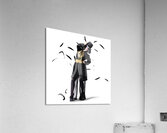 Entertainer dancing among falling feathers Acrylic Print