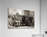 Vintage tractor drawing in industrialised 1900s Acrylic Print