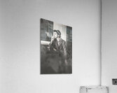 Vintage man in hat smoking cigarette in jazz club Acrylic Print