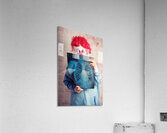 Scary clown peeking behind x-ray. Funny bones Acrylic Print