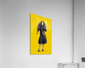 Female jester holding lit fire torch Acrylic Print