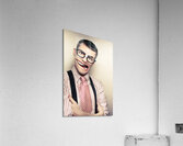 Funny Retro Male Nerd With Big Mouth On Copyspace  Acrylic Print