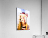 Santa hat woman celebrating Christmas in Australia Acrylic Print