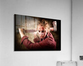 Sinister zombie axe murderer. A grunge death Acrylic Print