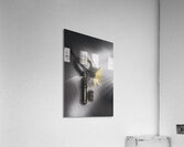 Heart shaped key with yellow flower Acrylic Print