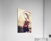 Romantic pin-up woman in the city of love Acrylic Print