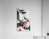 Black white and red lipgloss pinup Acrylic Print