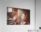 Happy Oktoberfest woman making a stein beer splash Acrylic Print