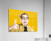 Inventive businessman with new technology Acrylic Print