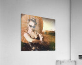 Vintage American pin-up girl in summer rain Acrylic Print