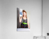 Funny 50s Pinup Girl Holding Steaming Hot Iron Acrylic Print