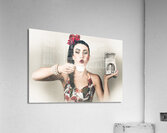 Retro pin up poster girl. Wash and clean service Acrylic Print