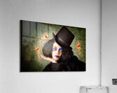 Stylish female magician performing magic trick Acrylic Print