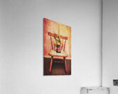 Decorated flower bunch on old wooden chair Acrylic Print