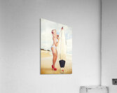Sexy Sixties Pinup Surfer Girl At Vintage Beach Acrylic Print