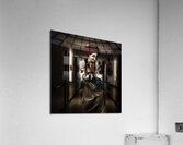 Dark hospital clown in spooky theatre nightmare Acrylic Print