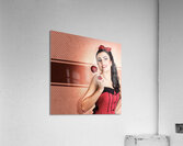 Sweet candy pinup girl with vintage toffee apple Acrylic Print