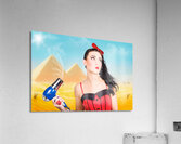 Brunette girl working up a hot Egyptian hair style Acrylic Print