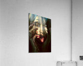 Dark scary female face expressing bloody fear Acrylic Print