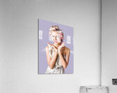 Woman with rollers in hair Acrylic Print