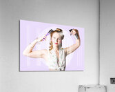 Classic 50s Pinup Girl Combing Hair Style Acrylic Print