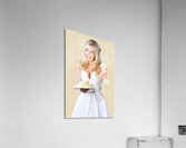 Smiling Woman with Retro Telephone Acrylic Print