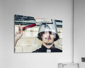 umorous window washer Acrylic Print