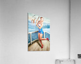 Beautiful Pinup Woman On Sightseeing Travel Cruise Acrylic Print