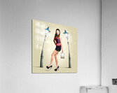 Woman travel shopping through old streets of Paris Acrylic Print