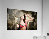Sexy vintage army girl saluting Acrylic Print