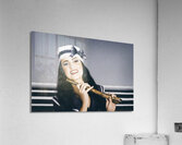 Young vintage sailor girl looking out to sea Acrylic Print