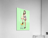 Sexy pin-up model posing in stylish retro fashion Acrylic Print