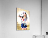 Pinup portrait of young happy naval woman Acrylic Print