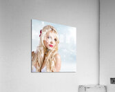 Snow pinup girl Acrylic Print