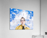 Insane business man with busy travel schedule Acrylic Print