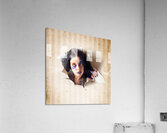 Beautiful female jester breaking out of wallpaper Acrylic Print