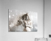 Dark vampire in a forsaken winter wonderland Acrylic Print