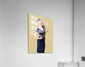 Sailor girl pin-up looking out to sea Acrylic Print