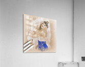 Artistic pencil drawing of a sailor pinup woman Acrylic Print