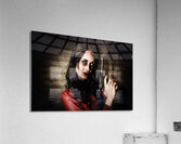 Dead Private Eye Detective Holding Smoking Gun Acrylic Print