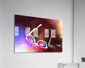 Sunglasses on car bonnet. 1980s road trip Acrylic Print