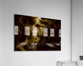 Burlap and feather Acrylic Print