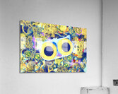 Swirling sea of colorful owl charms Acrylic Print