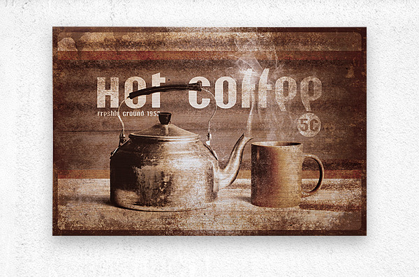 Fine art coffee shop tin sign insignia  Metal print