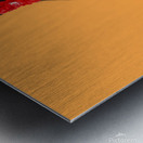 Pinup girl flexing biceps muscle. Bodybuilding Metal print