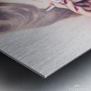 Fun comical retro fashion portrait. Pin-up pout Metal print