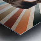 Beautiful retro brunette girl with surprised look Metal print